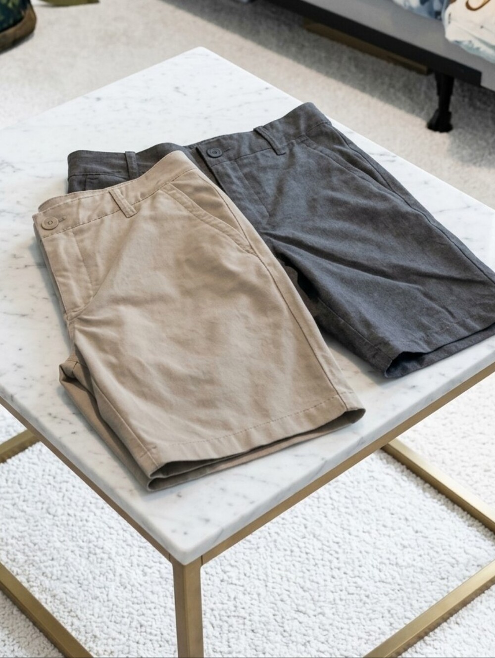Boy's Black And Tan Performance Shorts